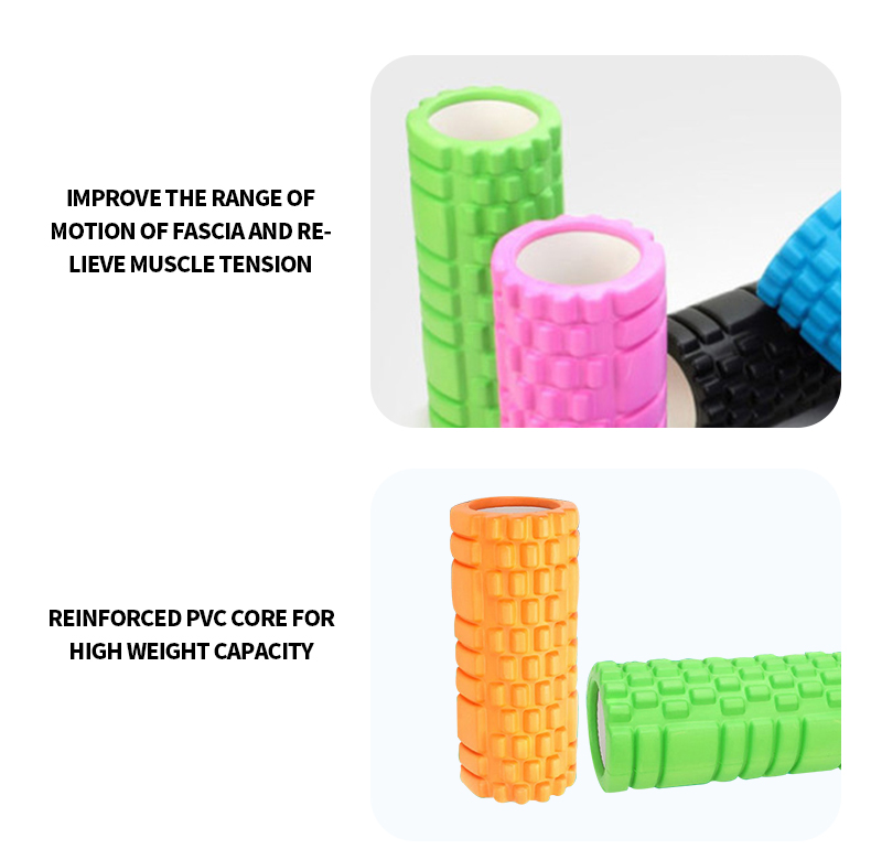 Custom Color Size Logo Gym Round EVA Mace Yoga Foam Roller Set with Spinal
