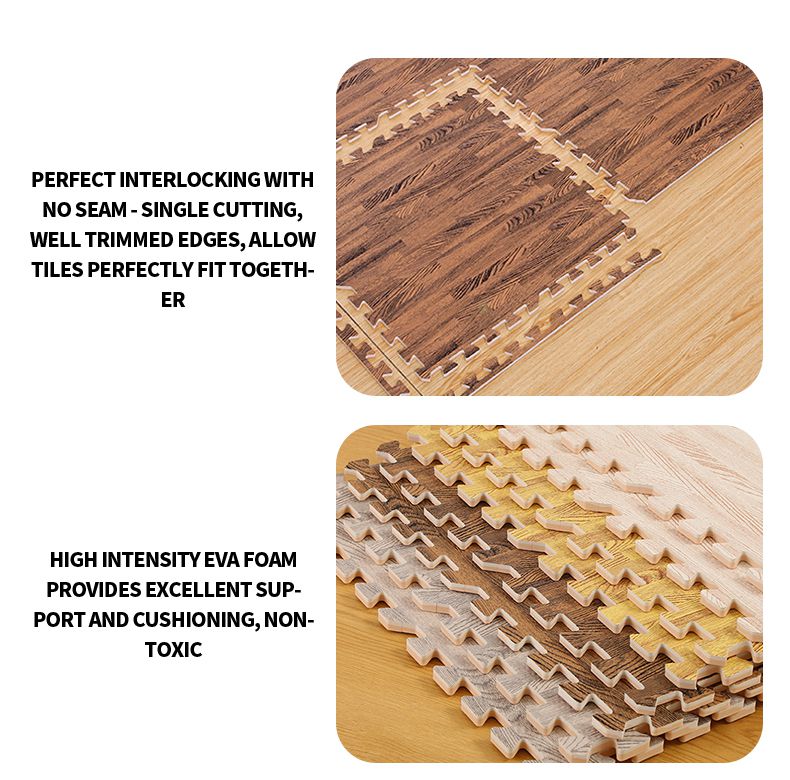 Wood Texture Interlocking Floor Mat
