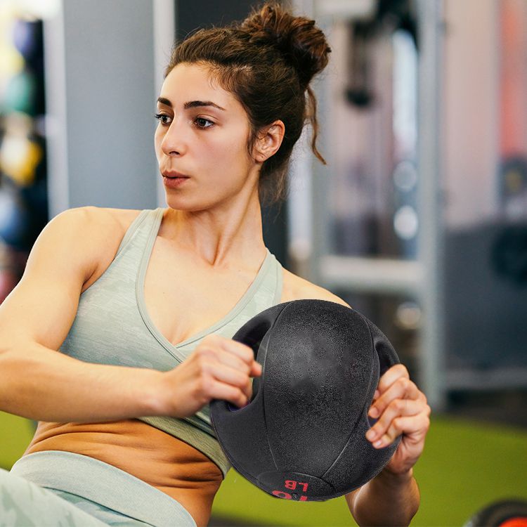 قوي المطاط الطب الكرة مع قبضة مزدوجة