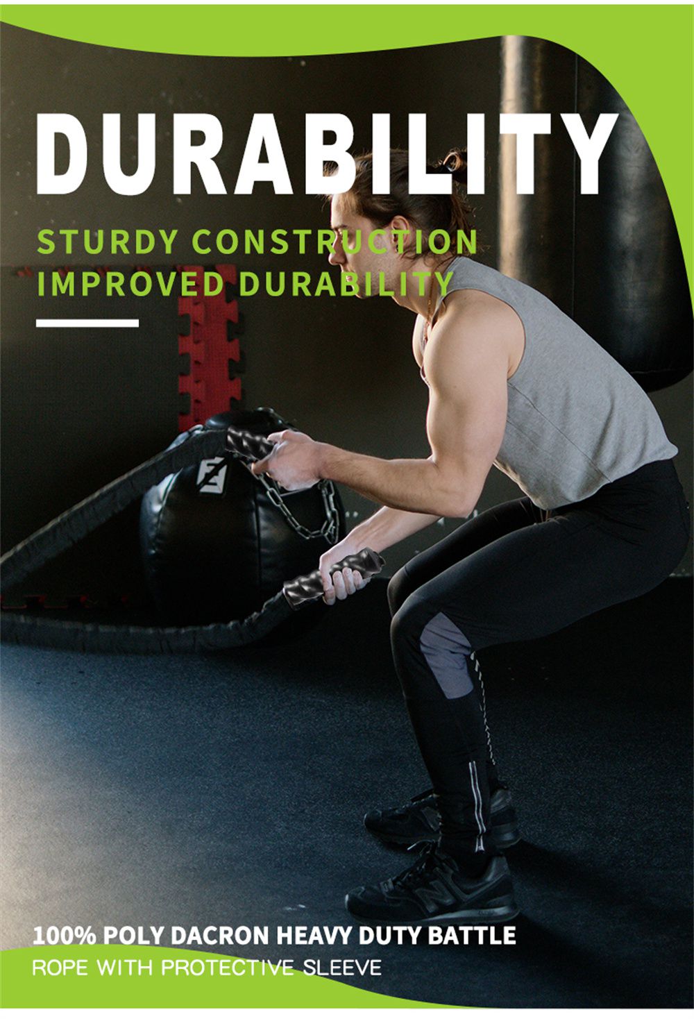 تدريب حبال المعركة مع الأكمام الواقية تدريب حبال المعركة مع الأكمام الواقية