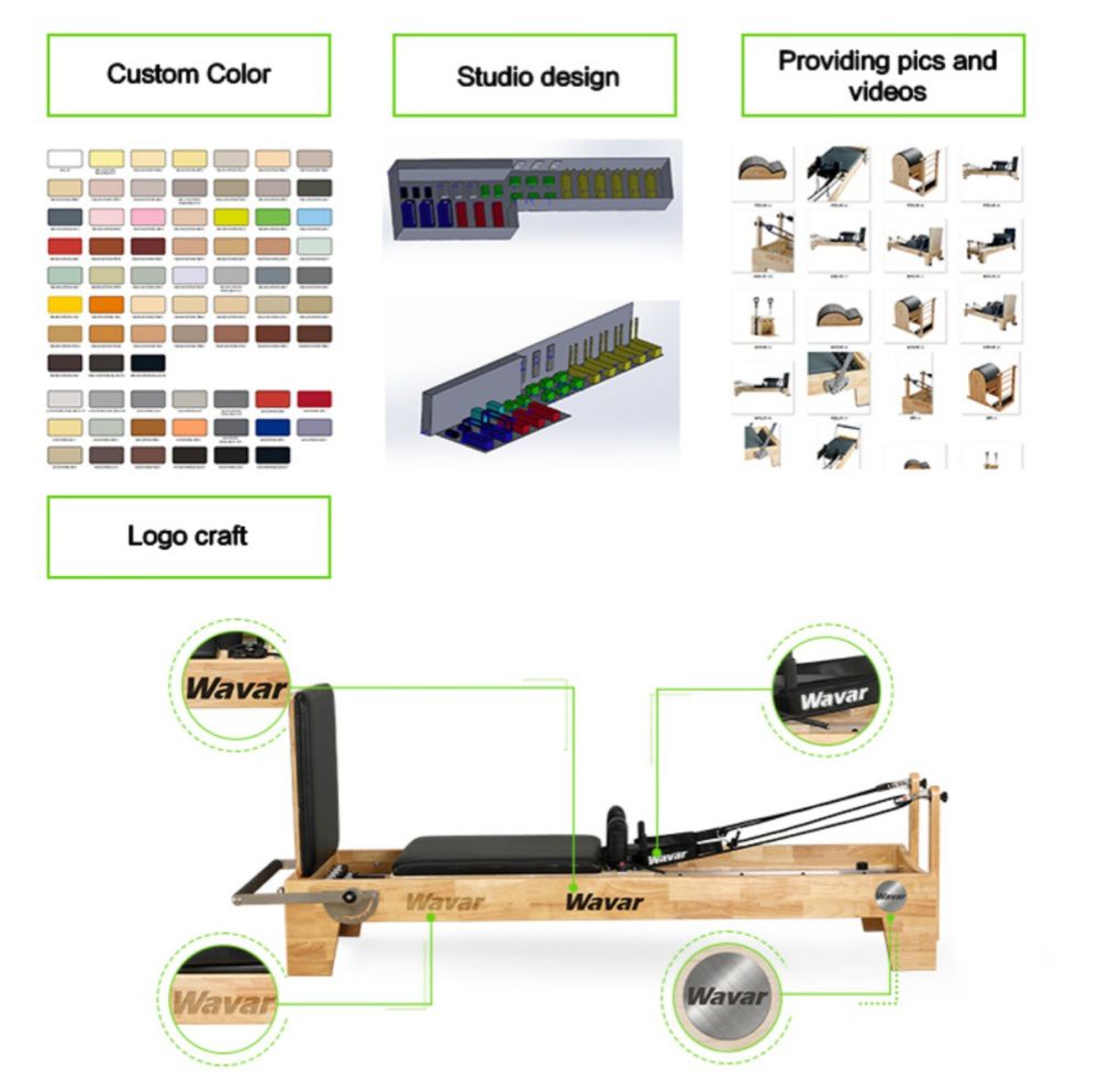 آلة تمارين بيلاتيس قابلة للطي مع أرجل خشبية
