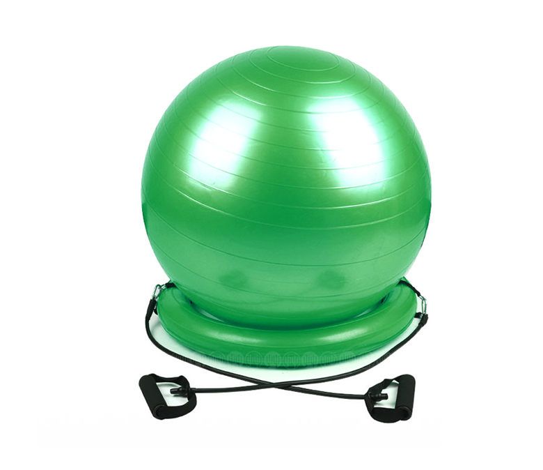 كرة رياضية مع قاعدة وشرائط مقاومة