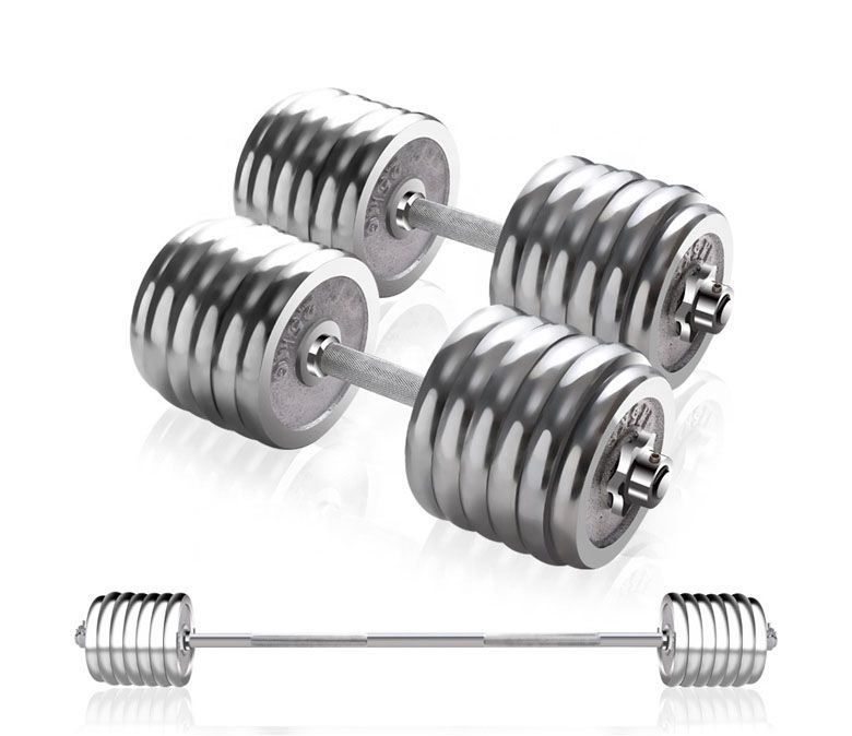 Wholesale Adjustable Weight Steel Dumbbell Barbell Combo Set For Sale