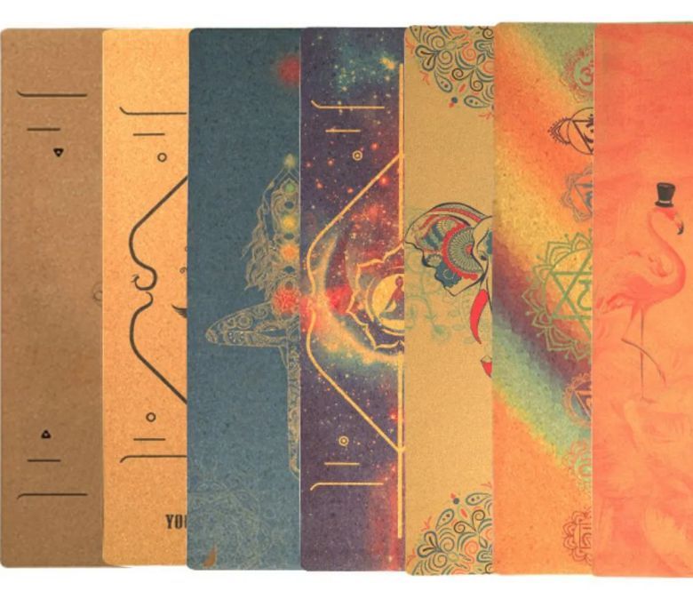 مخصص الملونة صديقة للبيئة الفلين تب اليوغا حصيرة